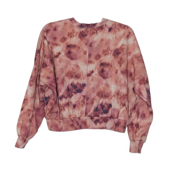 Kachel x Anthropologie Size XS Cropped Tie Dye Sweatshirt Pink Hippie Boho Comfy - Picture 3 of 7